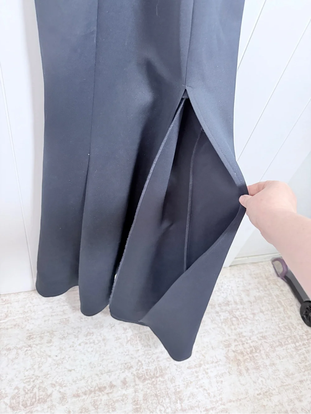 Speechless Black Maxi Skirt with Front Slit Detail